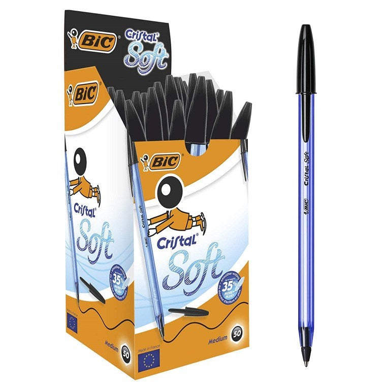 BIC Cristal Ballpoint Pen, Black, S Box